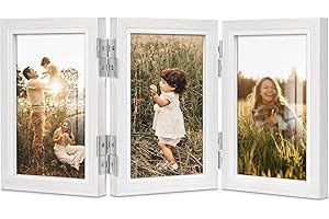 Afuly Cornice Foto Multiple 3 Foto per 10x15 Portafoto Collage Bianco Legno Rustico Famiglia Amico Regalo