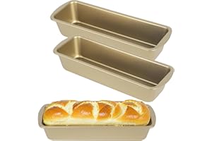 LIAILA Teglia Stampo plumcake antiaderente per Stampo pane in cassetta al carbonio dorato da 3 pezzi, per toast, teglia per budini, utensili indispensabili per gli appassionati di pasticceria