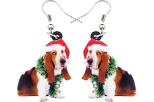 NEWEI Cute Christmas Dog Earrings Dangle Jewelry for Girls Women Gifts Charms