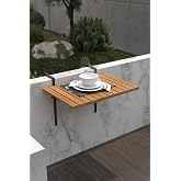 Ahşap Katlanır Balkon Masası