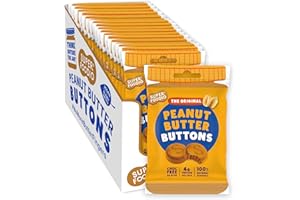 SUPERFOODIO Peanut Butter Buttons | Original Flavour | Vegan & Low Carb | All-Natural | Protein | No Refined Sugar (20g x15 Packs)