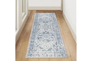 Famibay Teppich Läufer Flur rutschfest 65x180cm Teppichläufer Flur Lang Flurläufer Waschbar Vintage Teppich Küchenläufer für Eingang Flur Küche Schlafzimmer Wohnzimmer