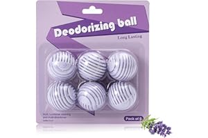 BEAUTHINK 6PCS Shoe Deodorizer Balls, Shoe Odour Eliminator, Eliminate Odor, Absorb Moisture & Keep Shoes Fresh, Reusable Smell Remover Balls for Sneakers, Boots & Gym Shoes (Lavender Flavour)