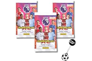 OY GIFTS Panini 2024-2025 Adrenalyn XL Premier League Soccer Cards Bundle - 3X Packs + 1 Football Keyring | Trading Cards | Collectible Packs