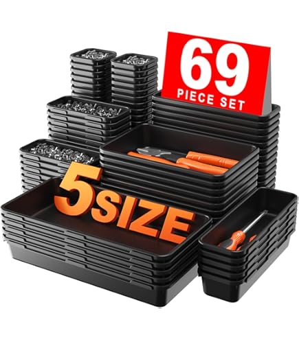 25 Stuks Inzetbakken E54/2 - 80x53x54mm Grijs - Modulaire Sorteerbakken