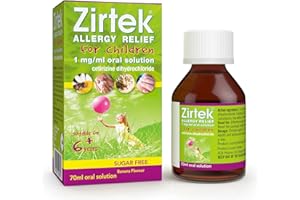Zirtek Allergy Relief for Children, 70ml Syrup | Hayfever, Dust, Pets, and Hives | Cetirizine Antihistamine Solution | Helps Relieve Allergic Symptoms | for Adults and Children Over 6 Years