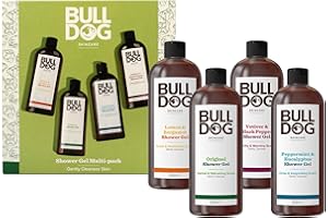 BULLDOG SKINCARE - Multi-Fragrance Shower Gel Giftset for Men | Shower Gel Pack of 4 x 500ml | Vegan Friendly