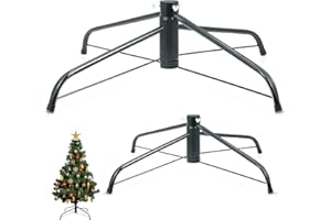 HOTOP 2 Soportes de Árbol de Navidad Estante para Árbol de Navidad de 24 y 16 Pulgadas Soporte Plegable Verde Oscuro para Árbol Artificial de Navidad Soporte de Árbol Vivo de Pie de 6,5 a 8 Feet