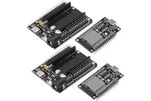 Binghe 2 pezzi ESP-32-WROOM-32 ESP ESP-3-2-S schede di sviluppo con CH340 Chip Type C Interfaccia + ESP DEVKIT V1 30PIN Schede di alimentazione WiFi + Bluetooth 2,4 GHz Compatibile con Arduino