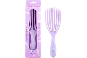 Nature Spell FlexiFlow Detangling Hair Brush, Flexible Strands for Gentle Brushing, Eliminates Knots & Reduces Breakage, Suitable for All Hair Types, Purple