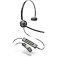 Poly – EncorePro 545 USB-A and USB-C USB headset (Plantronics)– Acoustic Hearing Protection - Hold & Call Answer buttons - Convertible wearing style