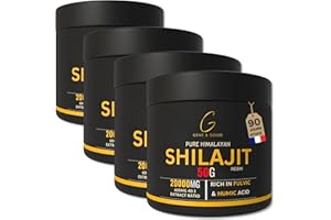 Gene & Good® Shilajit Pure (50g X 4) - Résine De Shilajit Himalaya Purifiée - Himalaya Bio - Approvisionnement pour 3 Mois - Riche en Acide Fulvique (88%), Acide Humique (Lot de 4)