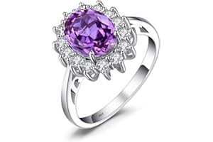 JewelryPalace Prinzessin Diana Kate Middleton Edelstein Smaragd Saphir Topas Amethyst Citrin Granat Peridot Rubin Ringe, Verlobungsring Promise Ring Silber 925 Damen Schmuck Rosegold Gold