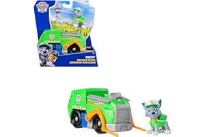 PAW PATROL Rocky-Figur mit Recycling-Truck, stabiles Basis-Fahrzeug (2025), authentisches Spielzeug zur Serie für Kinder ab 3 Jahren
