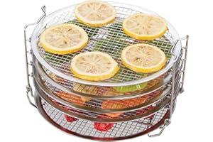 Kispog Deshidratador Rack para Ninja Foodi 6.5 y 8 qt, Instant Pot Duo Crisp 8 qt. Acero inoxidable de grado alimenticio