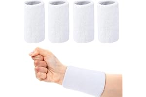 XUIIOSOOKP Bandeau Anti-Transpiration pour Poignet, 4 pcs Bandeaux élastiques, Bandeau de Sport, Bracelets d'exercice pour Bras de Fitness, Hommes, Femmes, Football, Basket-Ball, Tennis, Gymnastique