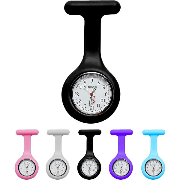 Save Big On Bulk Silicone Nurse Watches Clip On Watch For Nurses: Round Silicone Nurse Fob Pocket Watch With Alloy Brooch Candy Color Jelly Medical