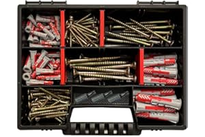 VB STARR INGENIOS Fischer Kit de chevilles avec vis Torx et 3 embouts (132 pièces) 5 x 25, 6 x 30, 8 x 40, 10 x 50 mm