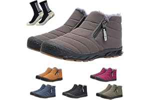 HOKUTO Winter Barfußschuhe Damen Herren Wasserdicht Schnell Trocknend Traillaufschuhe wanderschuhe Zehenschuhe Hohe Warme und rutschfeste Stiefel