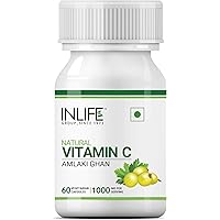 INLIFE Natural Vitamin C Amla Extract for Immunity, for Men Women Supplement, 1000mg - 60 Vegetarian Capsules (Pack of 1)