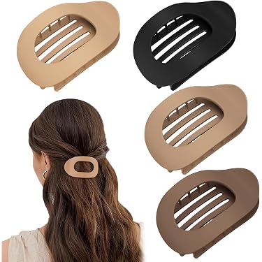 French Hair Clip – 4 Stück Rutschfeste, Flache Haarklammern Für Damen, Matt-elegant Für Alltag & Sport