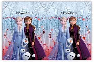 Procos 91129 - Party-Tischdecke Frozen 2, Größe 120 x 180 cm, abwischbar, mehrfach verwendbar, Tischtuch, Dekoration, Geburtstag, Mottoparty