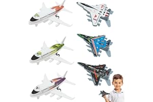 MXHBSTP 6Pcs Airplane Toys, Mini Aeroplane Toys Set for Kids, Durable Toy Plane for Outdoor Play, Birthday Party Favors, Imagination Development for Ages 3-12