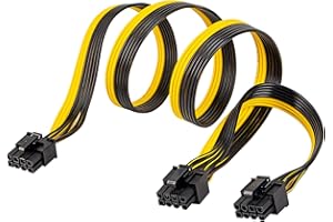 YIEJOYA Câble PCIE pour Corsair, PSU 8Pin mâle vers Double PCIe 8Pin (6+2) mâle Câble d'alimentation pour Corsair Modular Power Supply RM/HX/CX-M Series