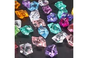 Soleebee 180 Stück Glitzernde Bunte Deko Eis Diamanten Acrylsteine Eiskristall Acrylschmuck Dekoration für Hochzeit, Party, Vasenfüller, Geburtstag, Edelsteine Schatz Piratenparty