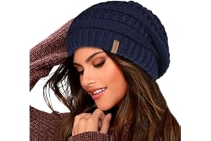 FURTALK Bonnet en Tricot pour Femme Ligne Polaire Casquette de Ski Chapeau d'hiver Ample pour Femme