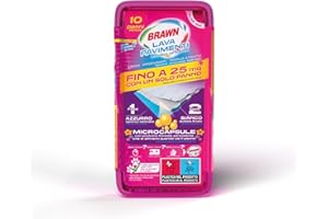 Brawn Lavapavimenti, Panni Umidificati con Microcapsule Profumate, Tessuto Ultra Spesso Triplo Strato, Puliscono Fino a 25 mq con un Solo Panno, Confezione da 10 Panni