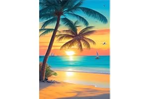 HEIBAGO Paysage Diamont Painting Complet, 5D Coucher De Soleil Peinture Diamant Adultes,Arbre Diamond Painting Complet Diamant Kit, DIY Strass Point de Croix Painting pour Murale Décoration 30x40cm