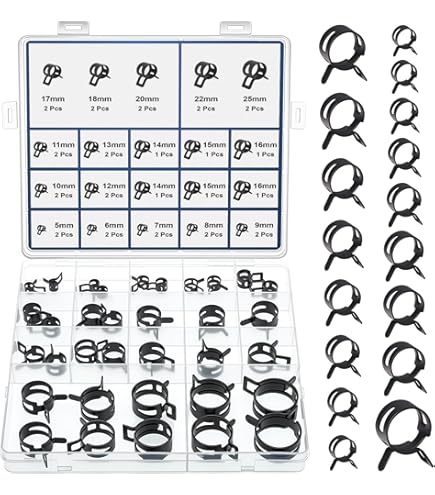 25 Stuks Veerslangklemmen Dubbele Draad 9-10mm - Roestvrij & Sterk