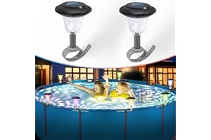 ‎BITIWEND 2PCS Trampolin für Kinder Gartentrampolin Solar LED Poolbeleuchtung 8H RGB / Warmweiß Leucht IP65 Wasserdicht Pool Licht Nacht Leuchten Teichbeleuchtung für Gartenpool, Aufstellpool, Schwimmbecke