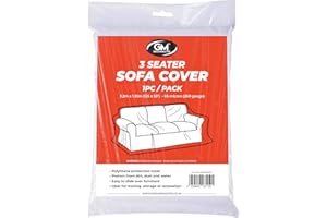 GROUNDMASTER Polythene Plastic Sofa Cover 3 Seater - Protective Dust Sheet - Furniture Cover for Storage, Moving, DIY - Sofa Protector for Removal and Decorating