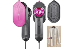 CHEFYUPER Mini Steam Iron, 1000W Portable Travel Iron, Handheld Steamer Iron for Clothes, 15-Second Fast Heat-Up Travel Steam Iron, 90° Rotatable Steamer Clothing, Support Dry and Wet(Grey)