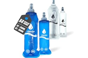 VENMON NATURALMENTE [4-Pack] Botella de Hidratación BPA FREE Running,Soft Flask, Hidrapack, Botella plegable, Bolsa de Hidratación Deportiva, Botella de Agua Reutilizable, Botella de agua, Bidon de agua, Running.