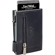 JYNVO Leder Kreditkartenetui Mit Münzfach - Minimalistisches Design Mit Reißverschluss