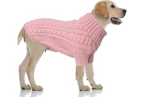 LiebeDD Jersey Perro Pequeño Mediano o Grande - Suéter Navidad para Perros Clásico Sueter Caliente Perro, Ropa Abrigo Punto Perros Jersey Rottweiler y Labrador(XXL Rosa)