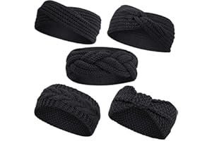 YSENSE BEAU Dzianinowa opaska na czoło, damska, na zimę, dziergana opaska na włosy dla kobiet, elastyczna opaska na czoło, ocieplacze na uszy, szydełkowane, opaski na czoło