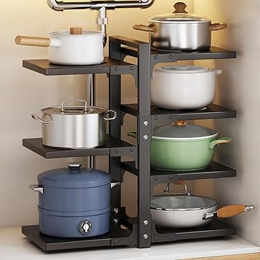 Belle Vous 3-in-1 hangend pannenrek - Keukenrek met een keukenplank