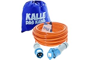 KALLE DAS KABEL CEE Verlängerung Kalle Blue Signal 2,5mm² Industrie BAU Boot Womo Camping Vollpur-Premium-Leitung 25 Meter
