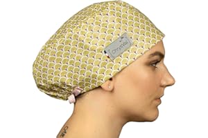 CHRYSVAL - Calot Couvrant Egyptien Or - Bonnet Médical ou Calot Cuisine Unisexe 100% Coton Oeko-Tex - Réglable Avec Attaches et Elastique