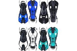 Two Bare Feet Adjustable Diving Fins – Swim, Snorkel & Scuba Fins for Adults – Full Foot Flippers with Easy Strap – Ideal for Holidays, Pool, Sea & Water Sports