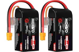 HOOVO 3S Lipo Battery 2200 mAh 11.1 V 50C SoftCase Short Battery Lipo Batteries with XT60 Plug RC Battery for 1:14 RC Car Truck Helicopter Airplane Rock Crawler Airplane Helicopter (2 Packs)