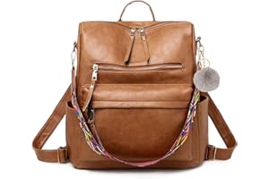 Puwuzixi Women Backpack Waterproof Anti-Theft Lightweight PU Fashion Travel Multipurpose Convertible Purse Shoulder Bag Handbag Backpack