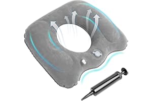 Wukemaoyi Aufblasbares Sitzkissen Orthopädisches Sitzkissen, Aufblasbares Kissen Donut Kissen, tragbares Ergonomisches Hämorrhoidenkissen für Steißbeinkissen Bürostühle Rollstühle Reisekissen