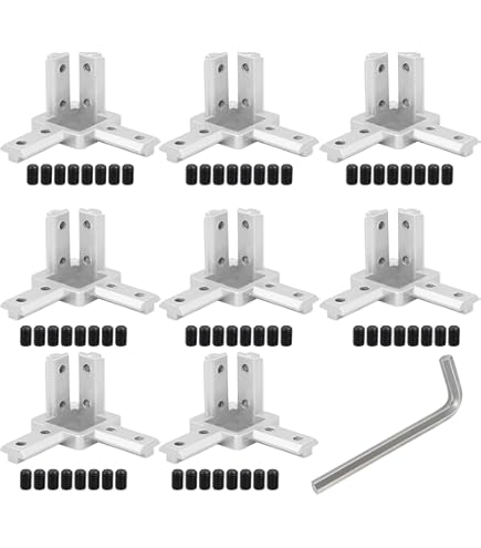 iMetrx 26 Stks 3030 Aluminium Extrusie Joint Connector Hoek Beugel L Vorm Zwart met Schroeven voor 30x30 V-Slot en T-Type Aluminium Profiel 3D Printer Frame Onderdelen
