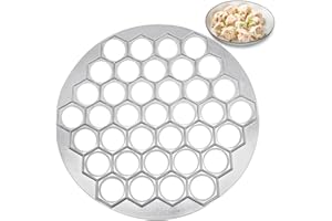 Mritrit Pelmeni Form mit 37 Löchern, 2-in-1 Teigtaschenmacher, Aluminium-Küchenwerkzeug für Knödel, Wonton, Baozi, Ravioli oder Samosa, Antihaftform, russische Teigtaschenpresse (Silber)