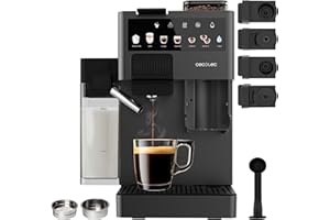 Cecotec Cafetière à Capsules Freestyle Grind & Latte. 1400W, 20 Bars, Multi-capsules, Café en Grains 40g, Moulin Conique, Réservoir d'Eau 1,6L, 300ml Lait, Thermoblock, Écran Tactile, Nettoyage Auto
